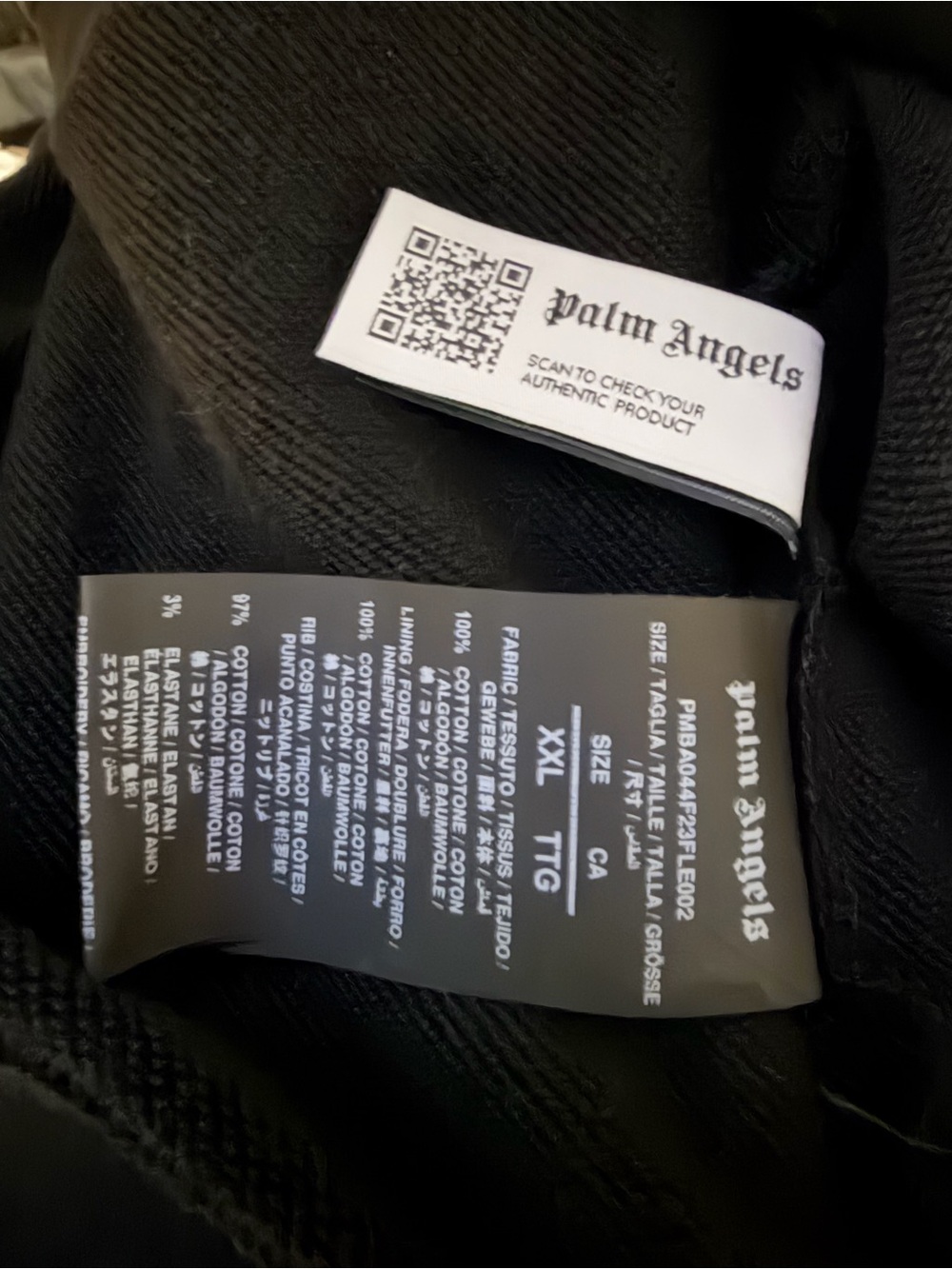 Palm Angels Black Half-Zip Pullover with White Logo - Picture 5 of 5